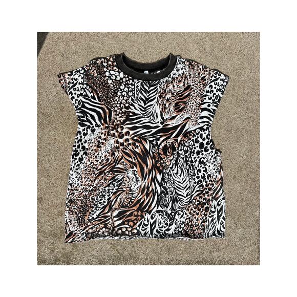 Free People Tops - Free‎ People Blouse Women Size XS Leopard Dreams T-Shirt Printed Muscle Tee